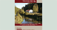 Desktop Screenshot of petrovickymlyn.cz